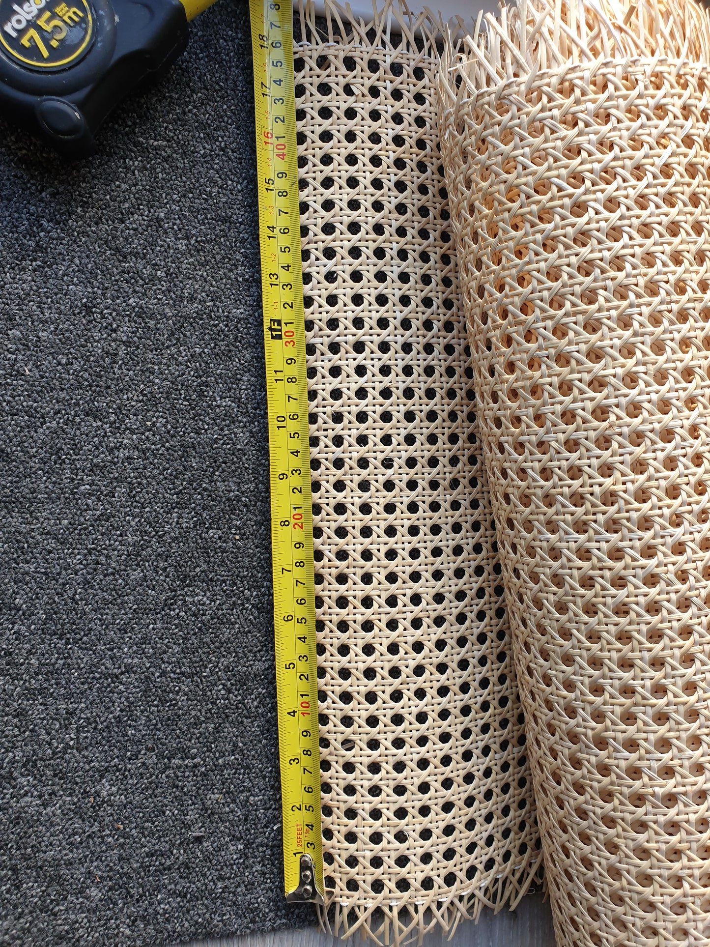 Rattan cane webbing sheet 18in wide
